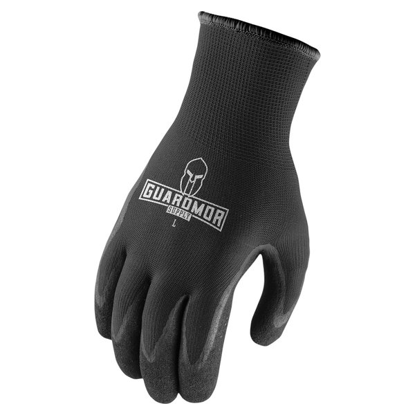 Lift Safety POLY TEXTURED NITRILE Palm Glove 13 Gauge Microfoam Nitrile  Black  MED G18PTN-KM